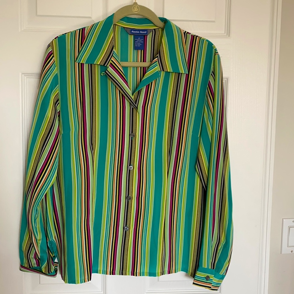 Austin Reed Button Up 100% Silk Blouse EUC